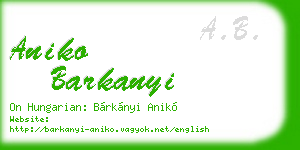 aniko barkanyi business card